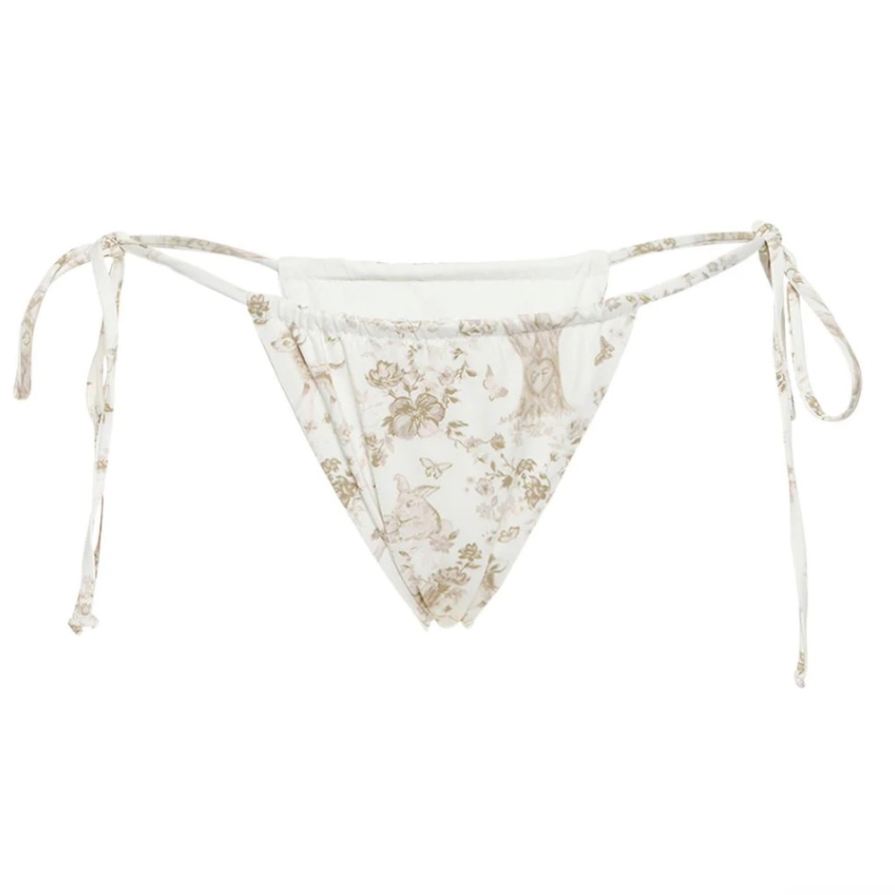 NWT Frankies Bikini x GIGI HADID Tia String Bikini Bottom - Yomi Toile Tan